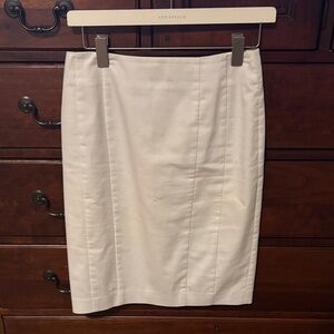 Ann Taylor white zipper pencil skirt